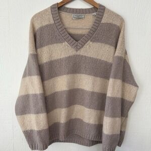 AllSaints Sweater Womens Medium Mauve Beige Lou V Neck long sleeve Wool Alpaca